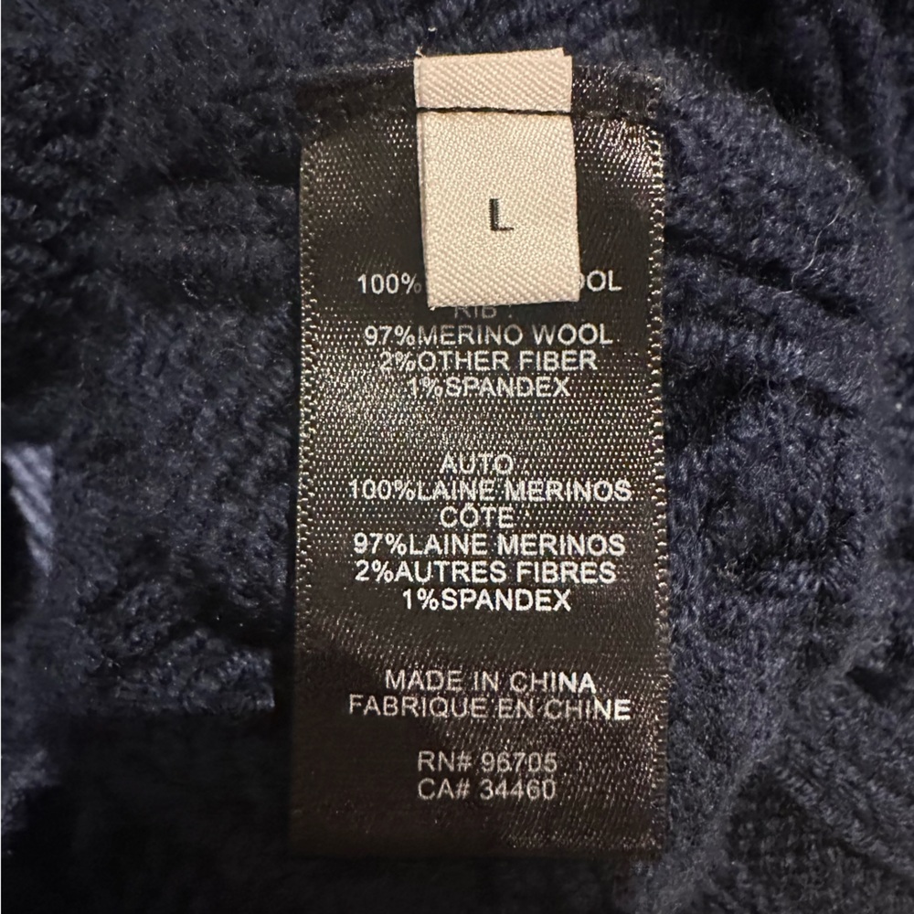 Rebecca Taylor Merino Chainette Pullover Sweater‎ Navy Blue Size Large - Picture 5 of 7